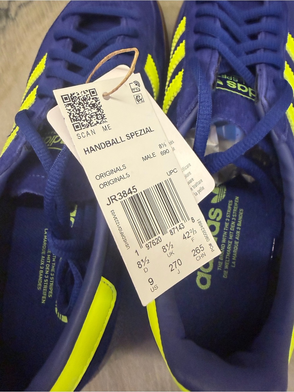 adidas Handball Spezial Sneakers - Blue & Neon Yellow